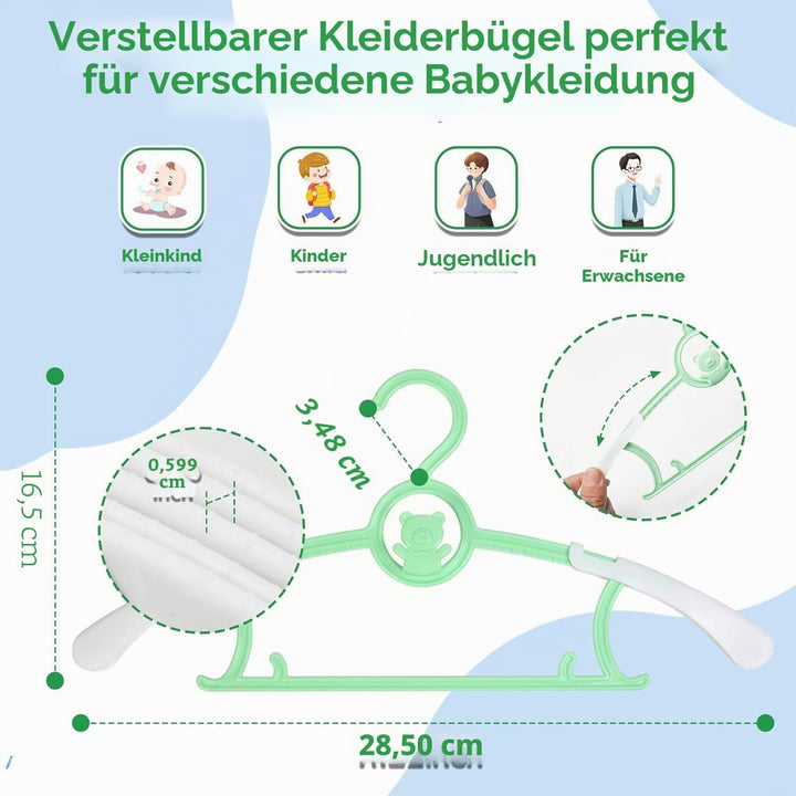 HGYZE Baby Kleiderbügel Kinder Antirutsch, 29-37cm Ausziehbare Kinderkleiderbügel, 20 Stück Kleiderb