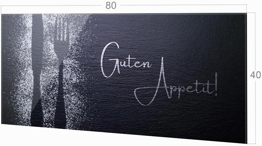 GRAZDesign Spritzschutz Küchenrückwand Glas Küche für Herd &amp; Küchenspüle, Grau Guten Appetit Glaspla