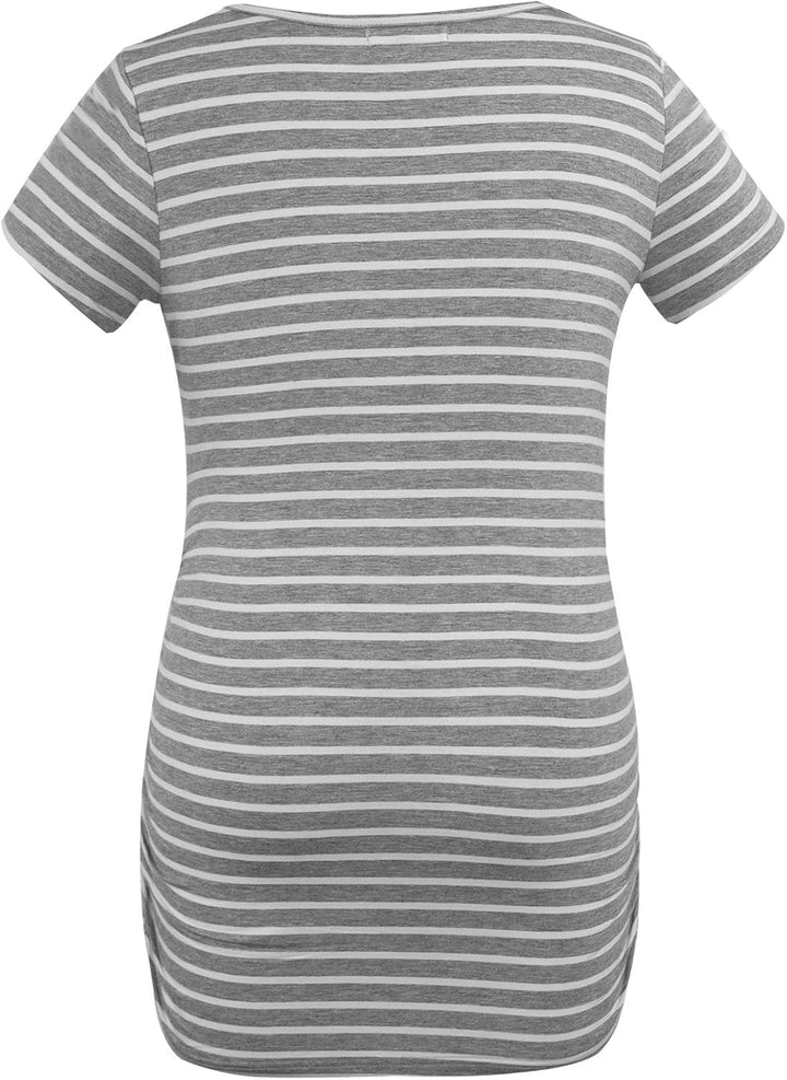 Smallshow Damen Umstandsmode Tops Seitlich Geraffte Schwangerschafts Umstandstop 3er Pack S Schwarz/