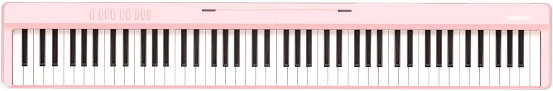 TERENCE E Piano 88 Tasten Rosa, Keyboard Piano mit Halbgewichtet, Faltbares Klavier mit Aufnahme und