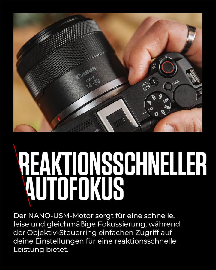 Canon Objektiv RF-S 14-30mm F4-6.3 is STM PZ – Ultraweitwinkel-Zoomobjektiv mit 5-Stufen-Bildstabili
