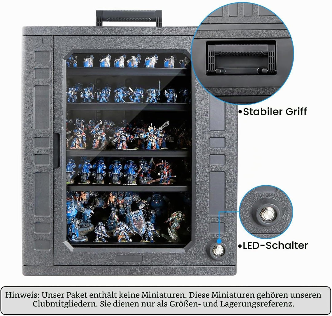 Jucoci Miniaturen Aufbewahrungskoffer Miniaturen Transportkoffer (Grossformat mit Licht), Grossforma