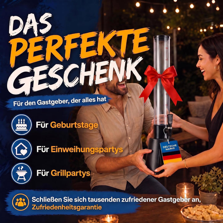 Bierzapfanlage &amp; Biersäule 3,5L – Premium Getränkespender &amp; Bierturm für Partys – Getränkesäule, Zap