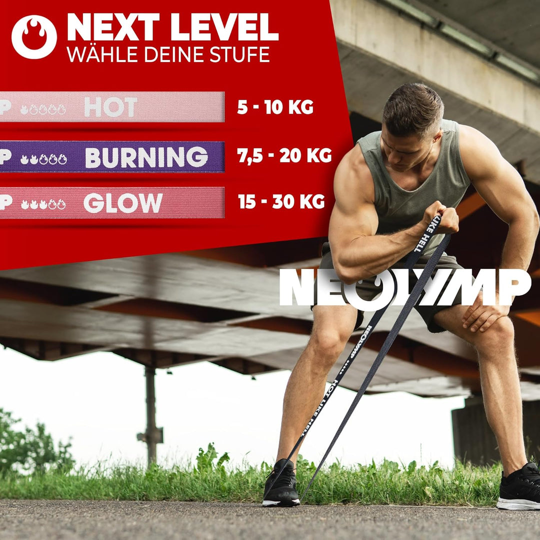 NEOLYMP Premium Fitnessbänder aus Baumwolle – Nachhaltige, waschbare Resistance Bands mit über 100 T