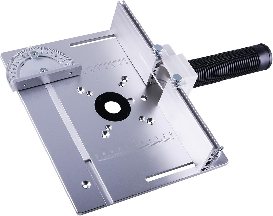 Set mit 3 Frästisch Einlegeplatten, Aluminium Frästisch für Oberfräse mit Halterung Fasenmoment, Tis