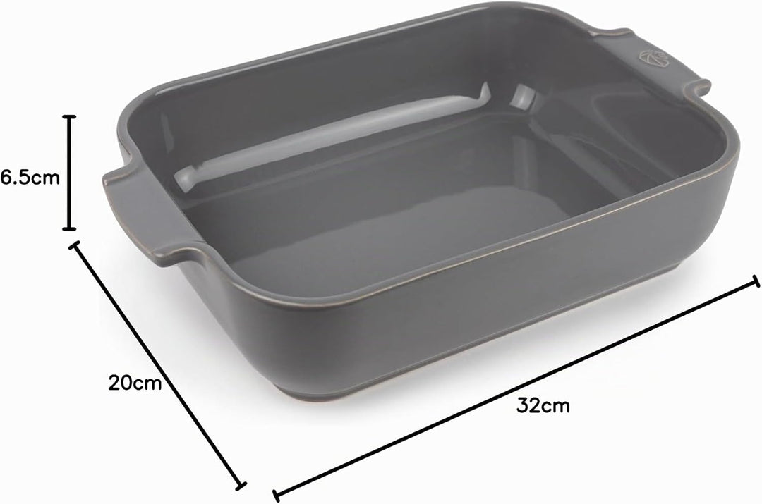 PEUGEOT - Rechteckige Auflaufform aus Keramik - 32 cm x 21,7 cm x 7,2 cm - Fassungsvermögen: 2,7 L -