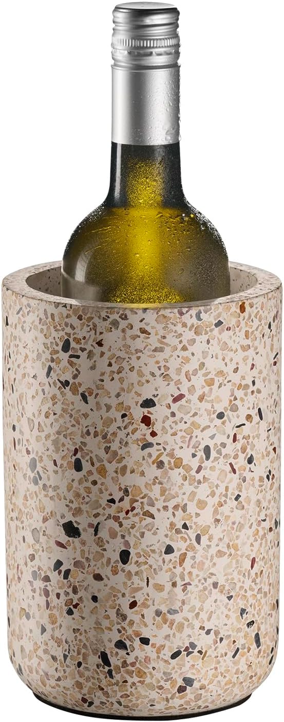 APS 36150 Flaschenkühler„Terrazzo“ - Hochwertiger Behälter aus Beton mit möbelschonender Unterseite