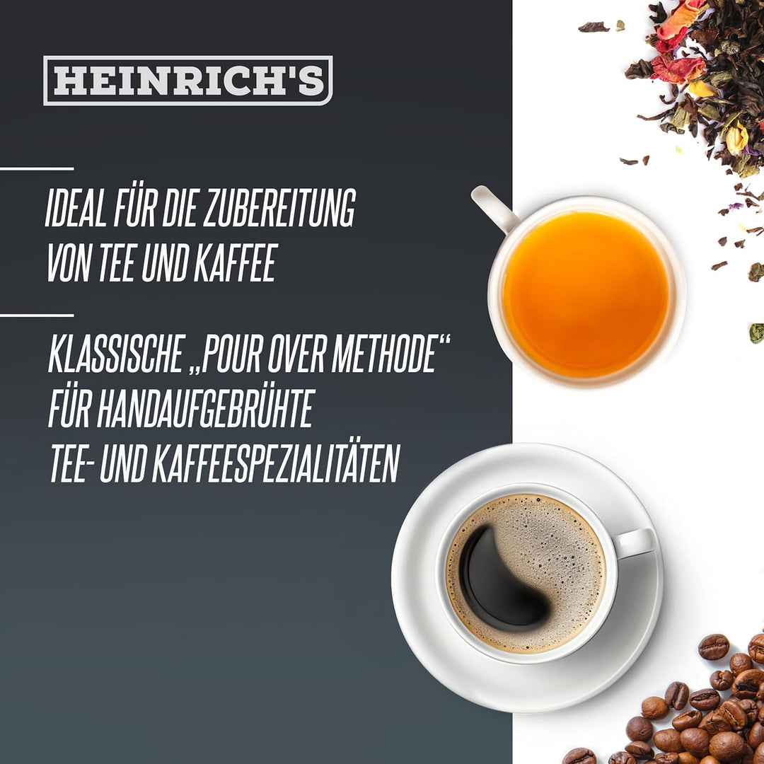 HEINRICHS Teestation, Tee-und Kaffeestation, Wasserkocher 1,7L und Teekanne 1L mit Edelstahlfilter,