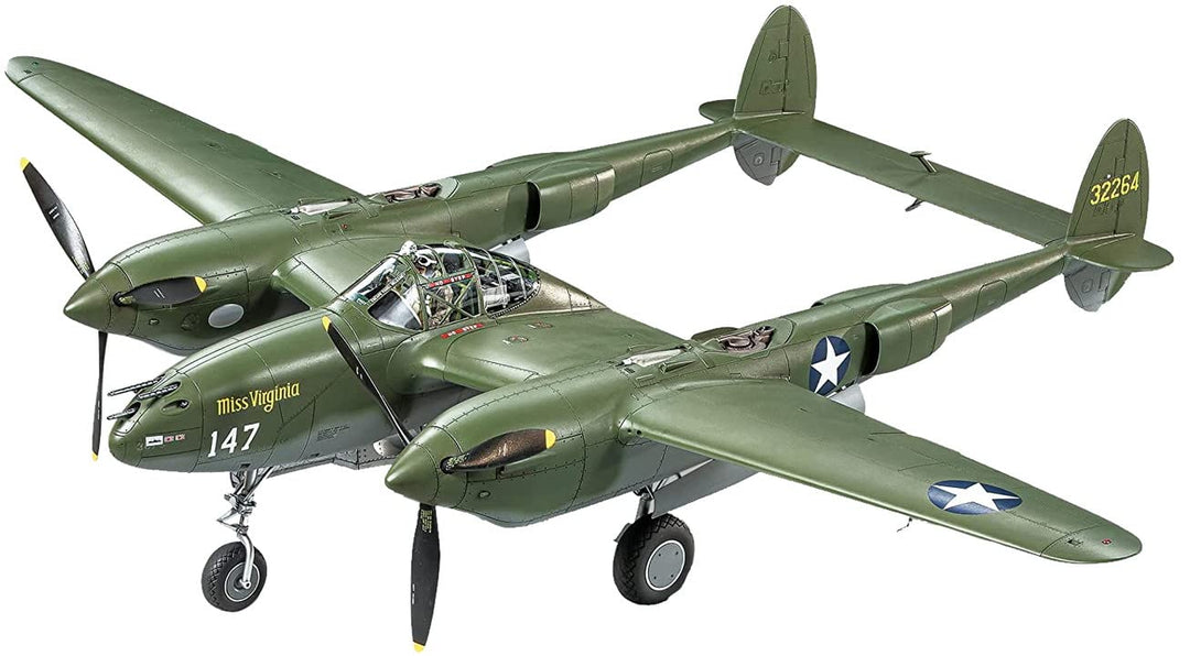Tamiya 300061120 Fahrzeug 1:48 US P-38 F/G Lightning, originalgetreue Nachbildung, Modellbau, Plasti