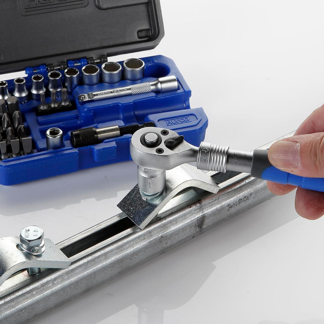 alyco 192195 Set 29 Stück Gläser 1/4 + + Adapter + Antrieb Verlängerbarer Umschaltknarre Bits in Kun