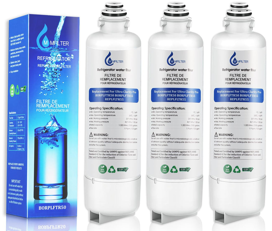 BORPLFTR50 Ersatz für Bosch Ultra Clarity Pro Wasserfilter, kompatibel mit 11032531 12033030 Borplft