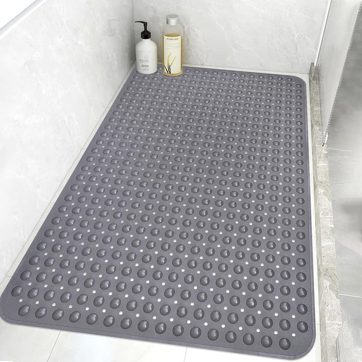 Mofonky Gross Duschmatte rutschfest 80x120cm: Weich TPE Duscheinlage mit Ablauflöchern und Saugnäpfe