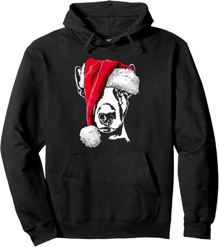 Lustiger Bullterrier Weihnachtsmann Weihnachten Hunde Pullover Hoodie