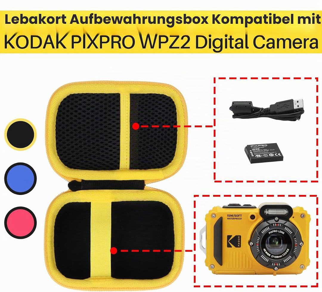 Lebakort Hart Schutz Hülle Etui für Kodak Pixpro WPZ2 wasserdichte Kamera | Kamera Tasche, Reisen, H