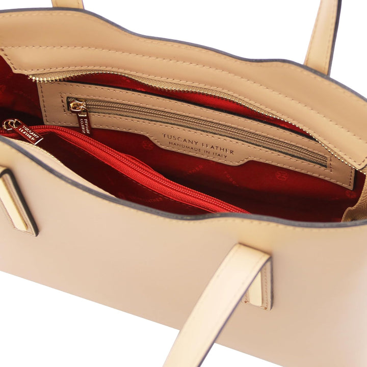 Tuscany Leather Olimpia Ledertasche aus Leder - Klein Champagne, Champagne