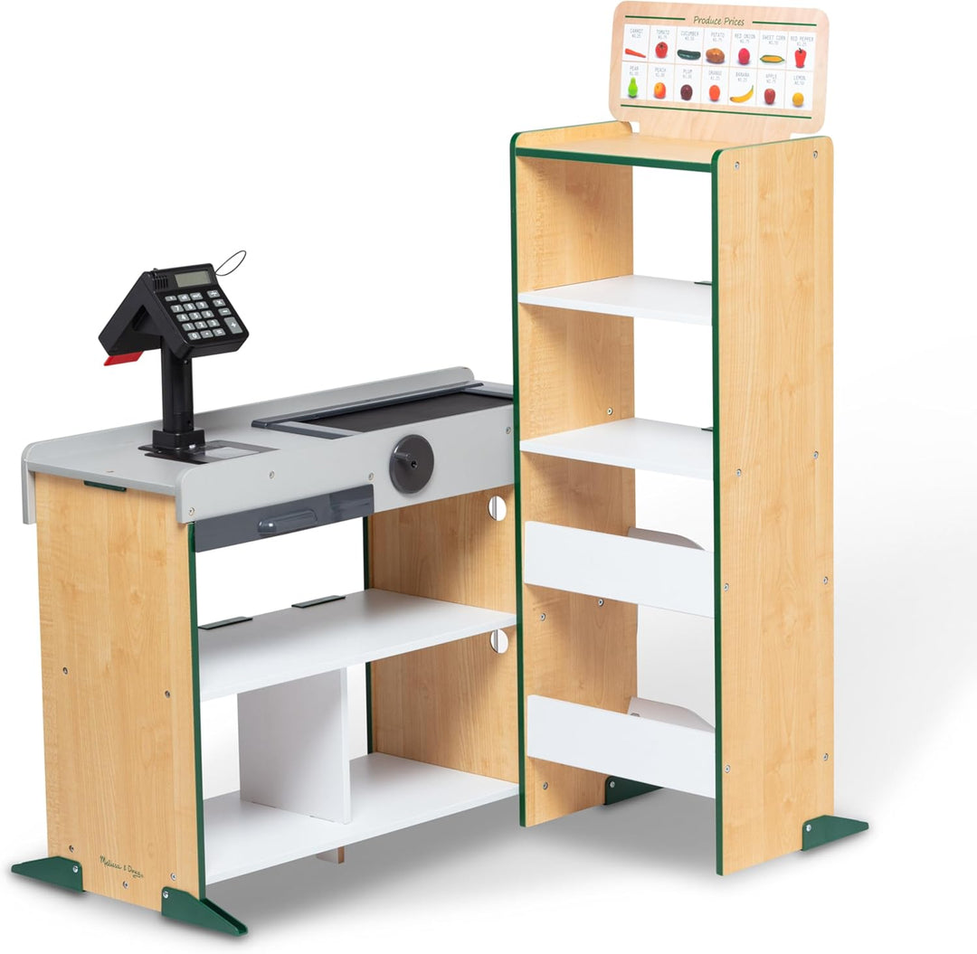 Melissa & Doug Kaufladen aus Holz | Mit Förderband, Scanner, Kartenzahlung und Soundeffekten | Für K