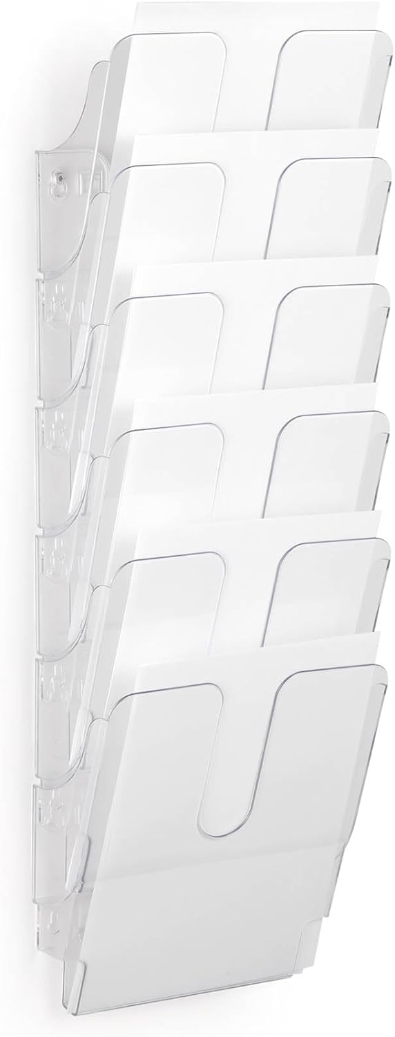 Durable Prospektspenderset Flexiplus Duo (A4 Hochformat) transparent, 6 Fächer mit 2 Befestigungsset