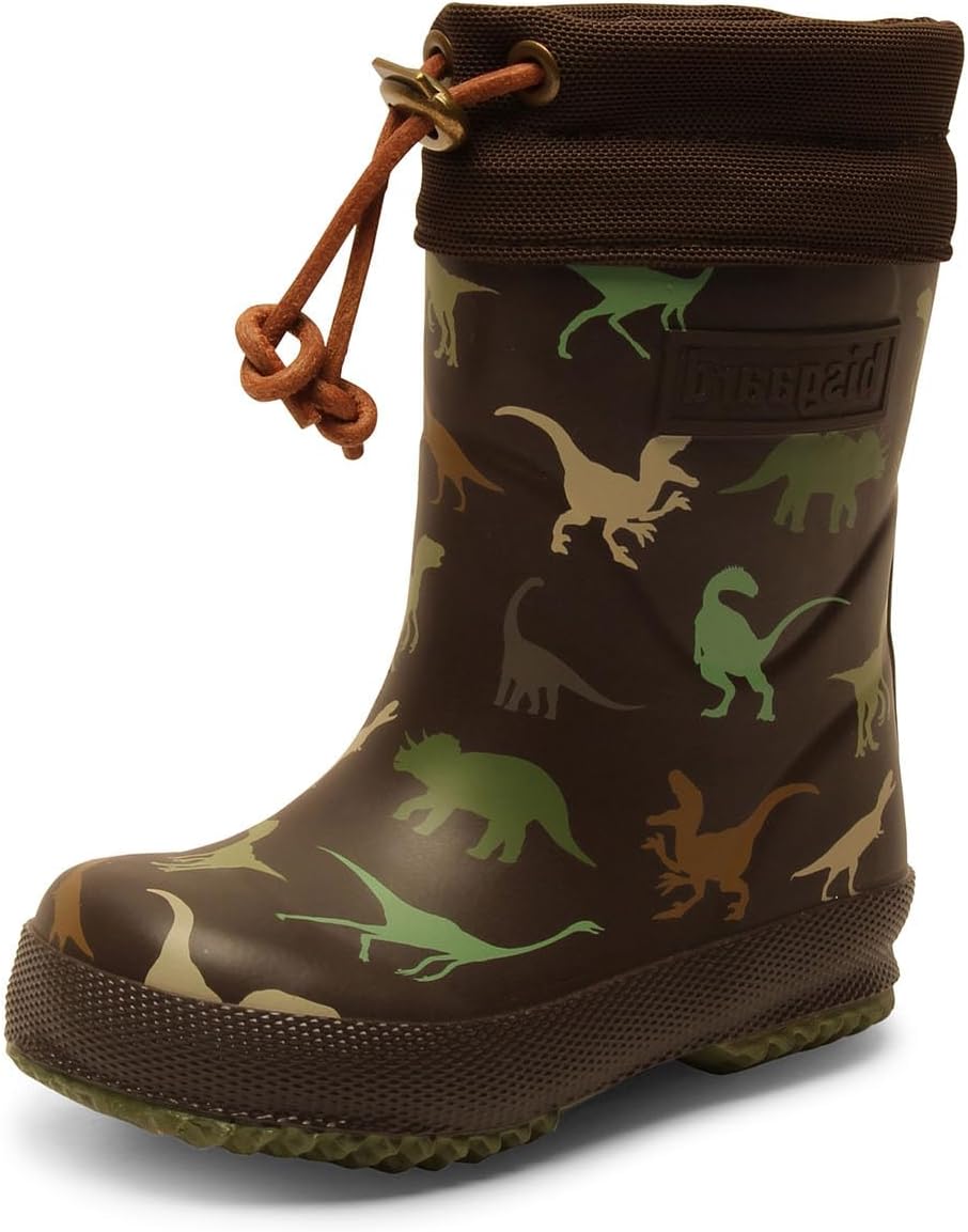 Bisgaard Unisex Kinder Thermo Gummistiefel 33 EU Brown Dino, 33 EU Brown Dino