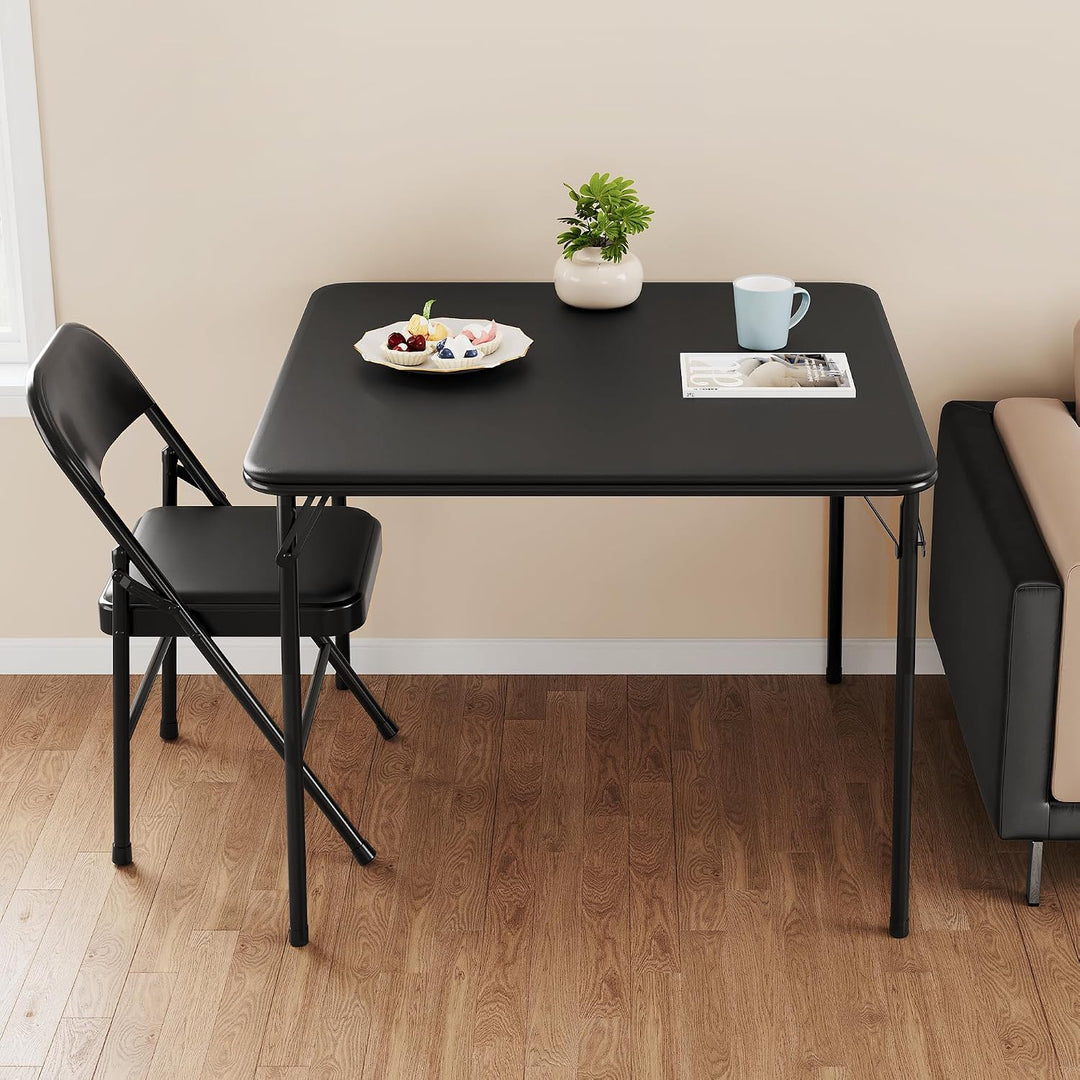 Falttisch Quadratischer Spiel &amp; Kartentisch, Wasserdicht PU, 85cm Für Wohnzimmer Camping Indoor Outd