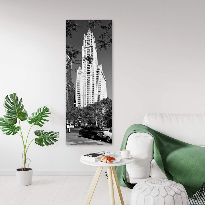 Feeby Bild auf Leinwand New York Kunstdruck modern City schwarz-weiss 30x90 cm M14247 30x90 cm, M142