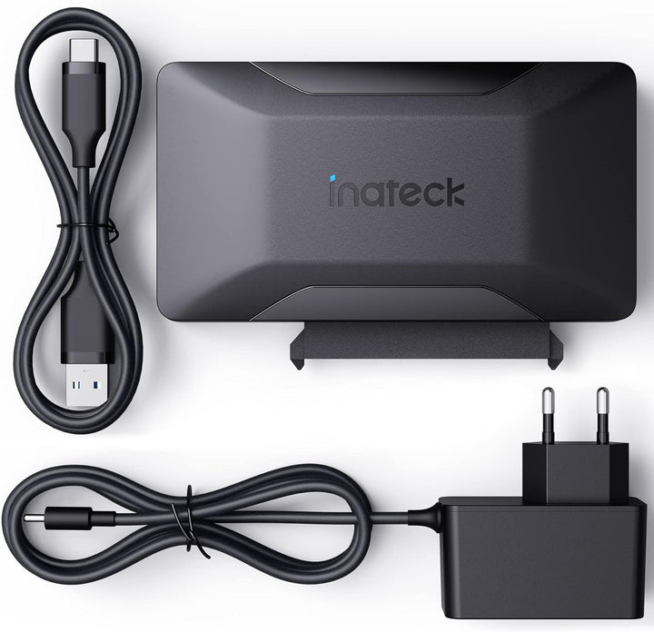Inateck SATA USB Adapter, USB 3.2 Gen 2 Festplattenadapter für 2.5/3.5 Zoll SSD/HDD, 12V/2A Netzteil