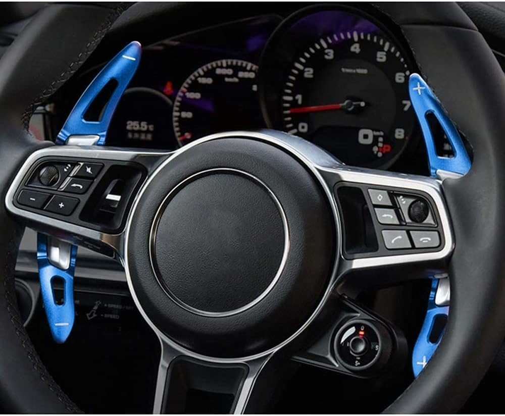 HIBEYO 2 Stücke für Porsche Lenkrad Schaltwippen Verlängerung Paddles Lenkrad für Porsche 718/918/91