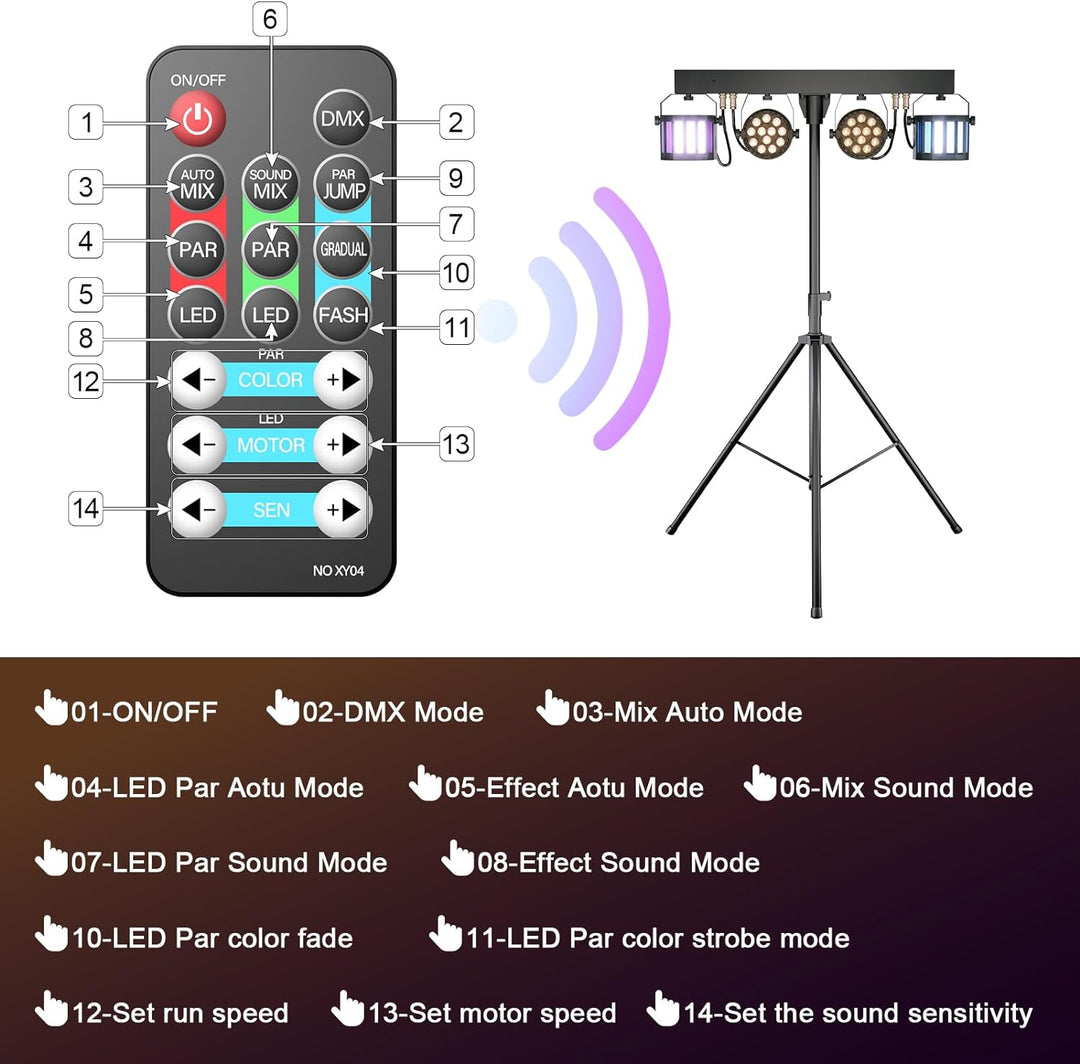 GdjRttk 60W stage-bar-licht Derby + RGBW DJ par Scheinwerfer mit lichtstativ und Fernbedienung, disc