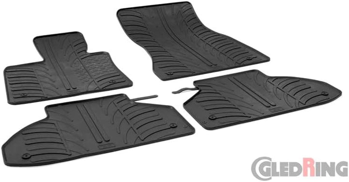 GLEDRING 0493 Satz Gummimatten passend für BMW X6 (F16) 2014-2019 (T Profil 4-teilig + Montage-Clips