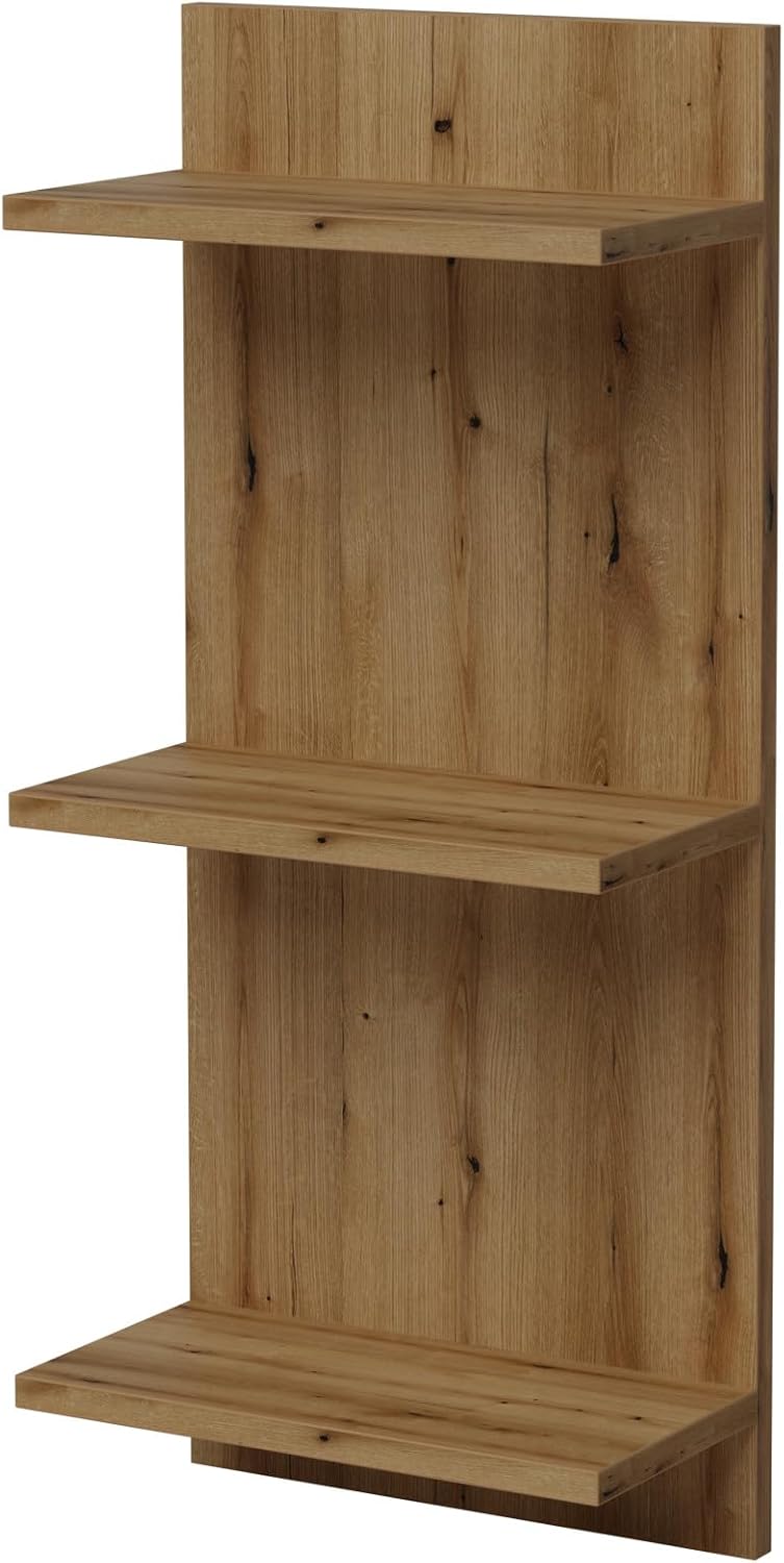 AKKE Hängeregal Wandregal - 80 x 40 cm Möbelplatte - Regal 3 Ebenen - Artisan Eiche, Artisan Eiche