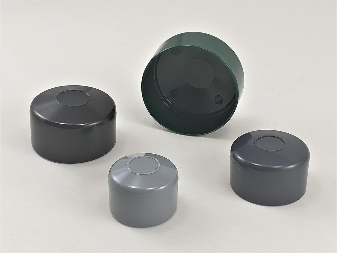 OuM 20 Stück Pfostenkappe Zaunpfahlkappe rund 42,4mm (1 1/4 Zoll) Grau