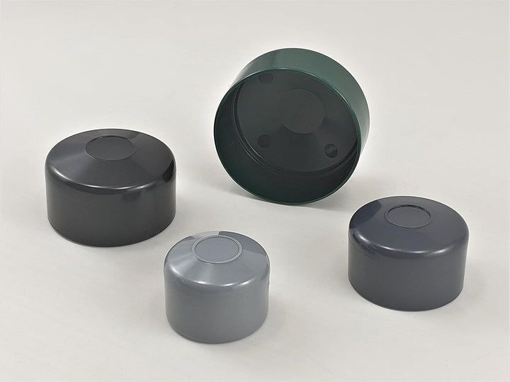 OuM 20 Stück Pfostenkappe Zaunpfahlkappe rund 42,4mm (1 1/4 Zoll) Grau