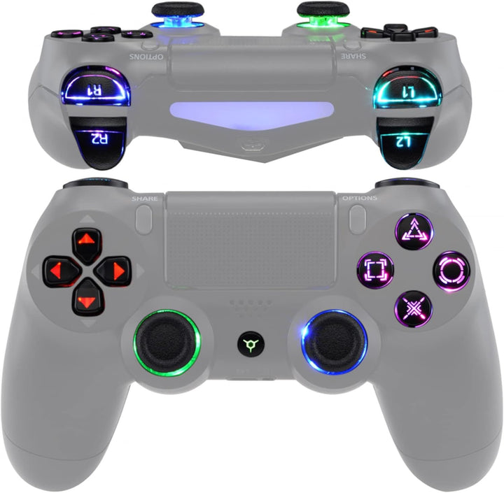 eXtremeRate Tasten Knöpfe für P S 4 Controller D-Pad L1 R1 R2 L2 Buttons Trigger Thumbsticks DTFS LE