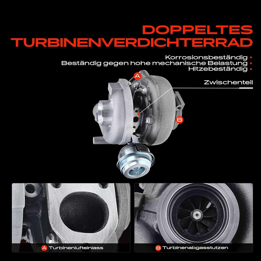 Frankberg Turbolader Kompatibel mit 3er E46 1999-2005 3er Touring E46 1999-2005 X5 E53 2001-2003 Rep