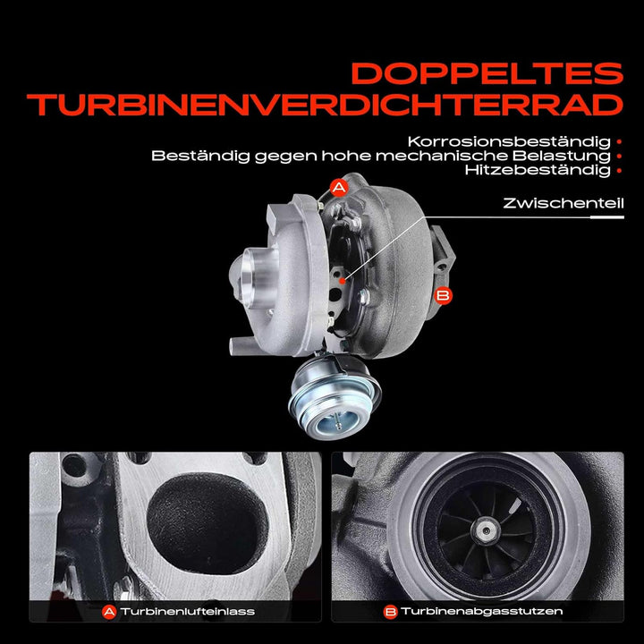 Frankberg Turbolader Kompatibel mit 3er E46 1999-2005 3er Touring E46 1999-2005 X5 E53 2001-2003 Rep
