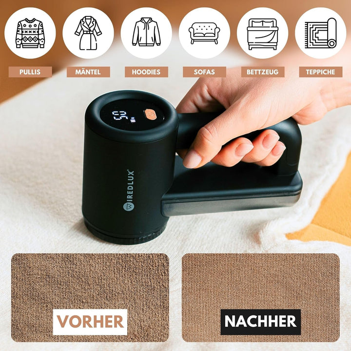 Fusselrasierer Elektrisch WiredLux - Wiederaufladbarer Fusselentferner für Kleidung &amp; Möbel - Einste