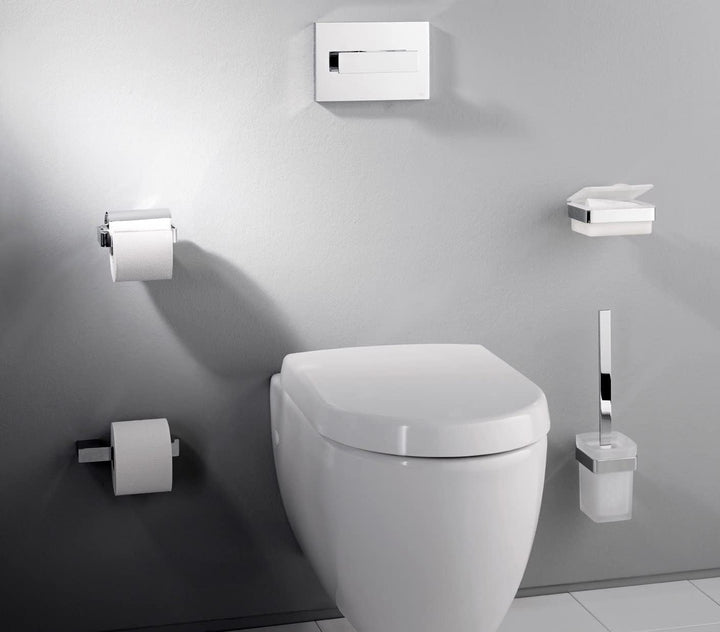 emco LOFT WC-Bürstengarnitur, Toilettenbürste mit Halterung und Griff aus Aluminium und Behälter aus