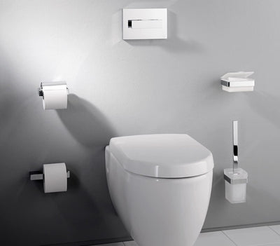 emco LOFT WC-Bürstengarnitur, Toilettenbürste mit Halterung und Griff aus Aluminium und Behälter aus