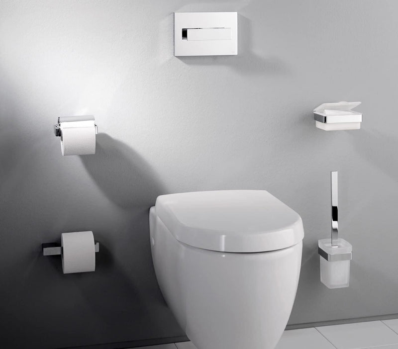 emco LOFT WC-Bürstengarnitur, Toilettenbürste mit Halterung und Griff aus Aluminium und Behälter aus
