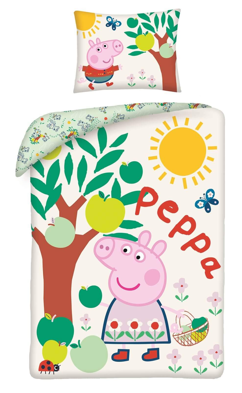 Halantex Peppa Pig Babybettwäsche Kinderbettwäsche 140x200 + 70x90 cm Peppa Wutz