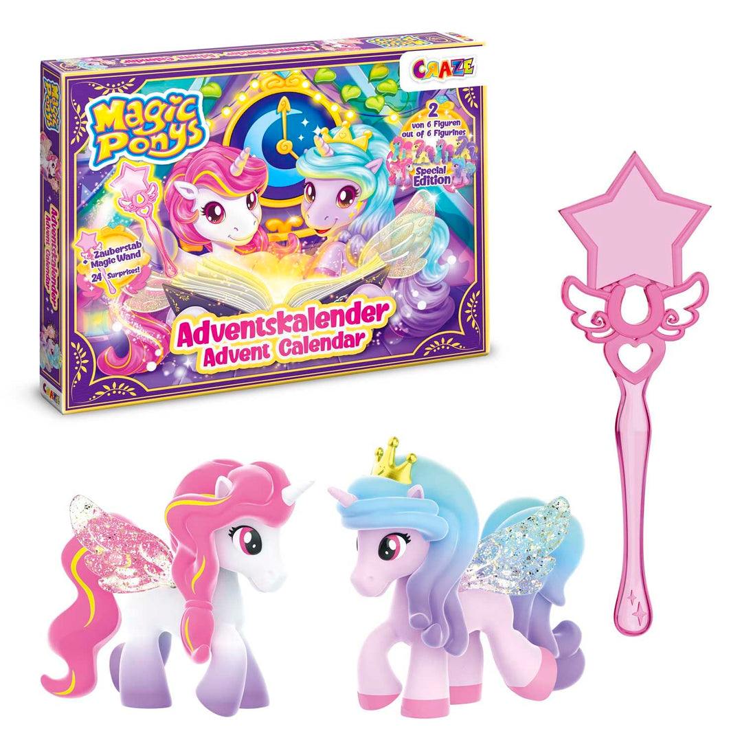 CRAZE MAGIC PONYS Adventskalender für Kinder, Adventskalender für Mädchen mit Spielzeug & Zubehör, i