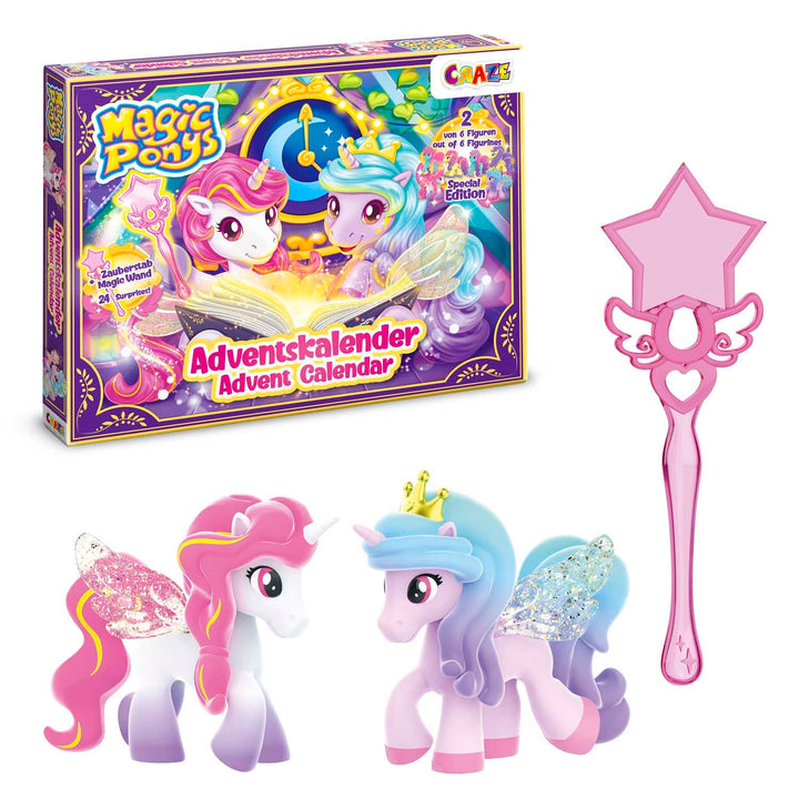 CRAZE MAGIC PONYS Adventskalender für Kinder, Adventskalender für Mädchen mit Spielzeug & Zubehör, i