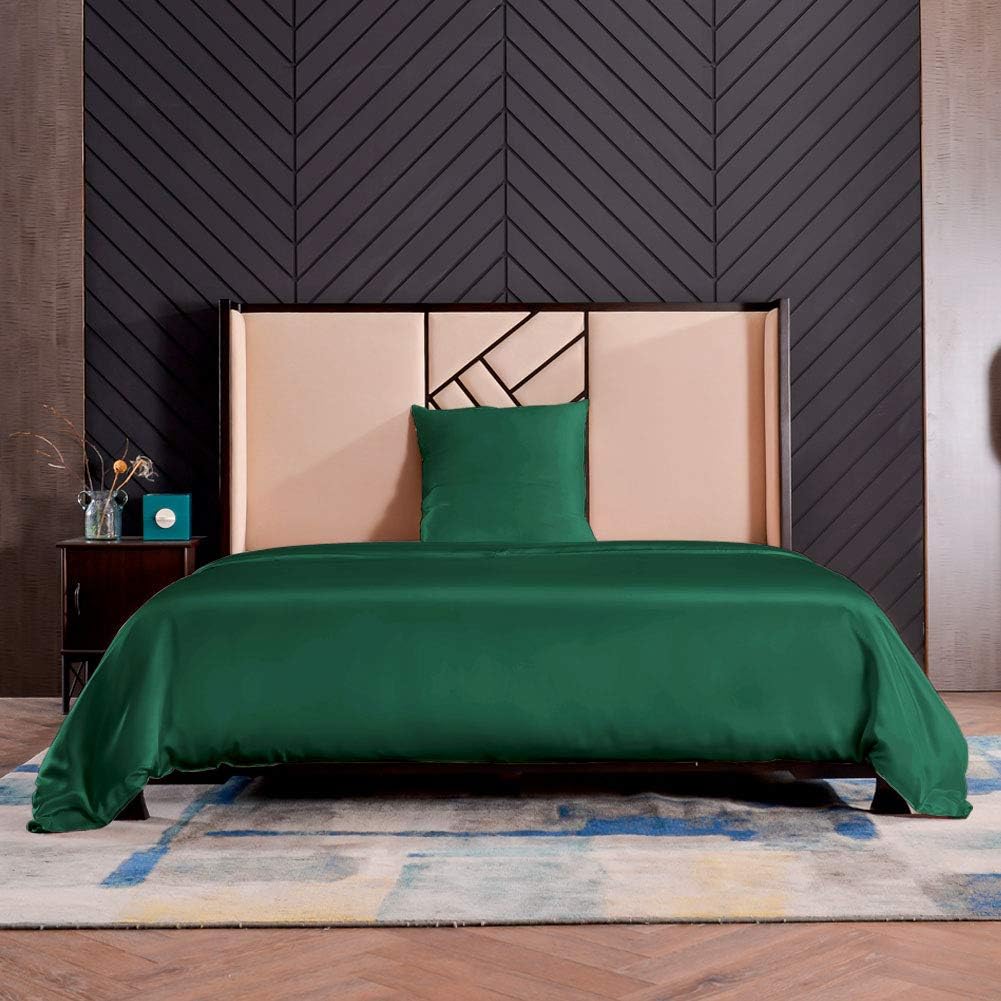THXSILK Seidenbettwäsche Set 2 teilig, Bettbezug 135 x 200 cm und 80 x 80 cm Kissenbezug, Hypoallerg