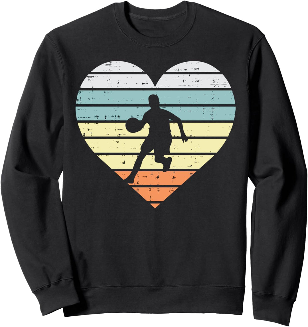 Basketball Player Silhouette Heart Baller Men Women Kids Sweatshirt