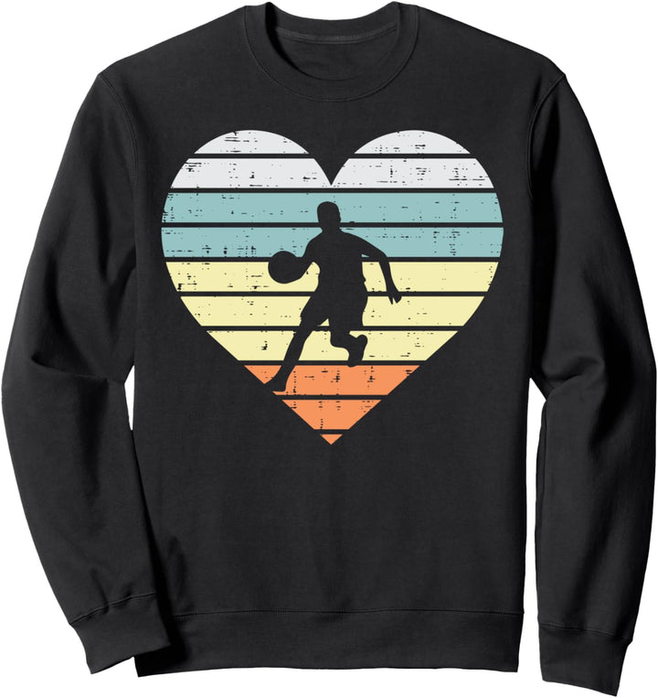 Basketball Player Silhouette Heart Baller Men Women Kids Sweatshirt