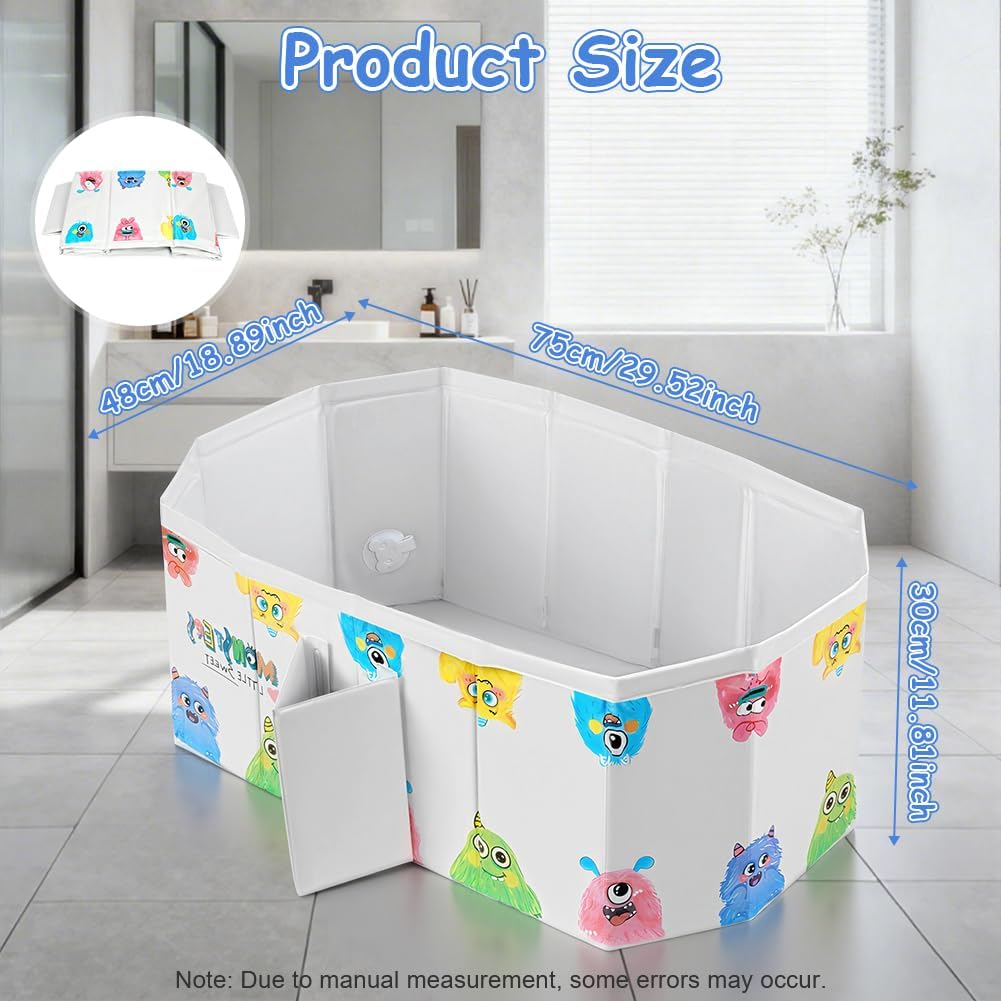 AUYAO Faltbare Badewanne Kinder Tragbare Säuglings Badewanne Baby mit Ablassschraube Integrierte Tra