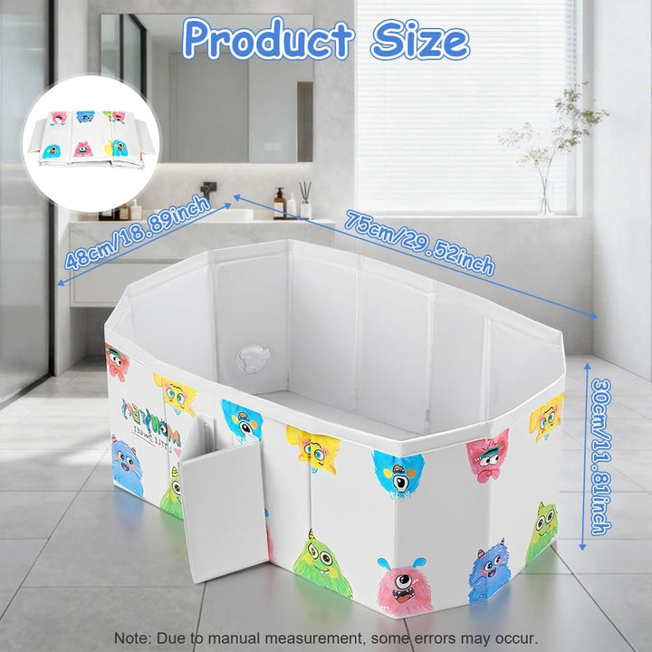 AUYAO Faltbare Badewanne Kinder Tragbare Säuglings Badewanne Baby mit Ablassschraube Integrierte Tra
