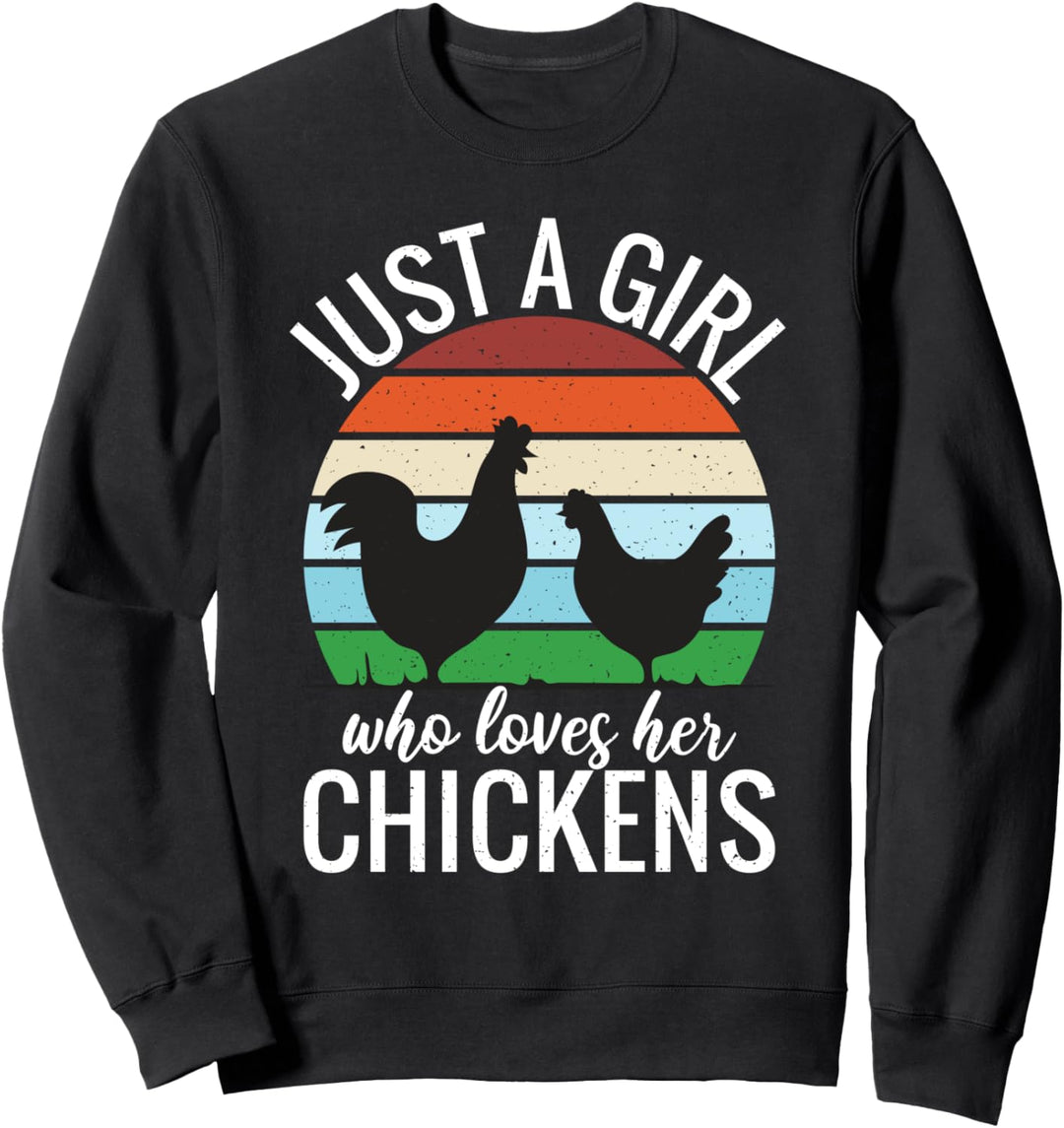Just a Girl Who Loves Chickens Retro Vintage Huhn Sweatshirt