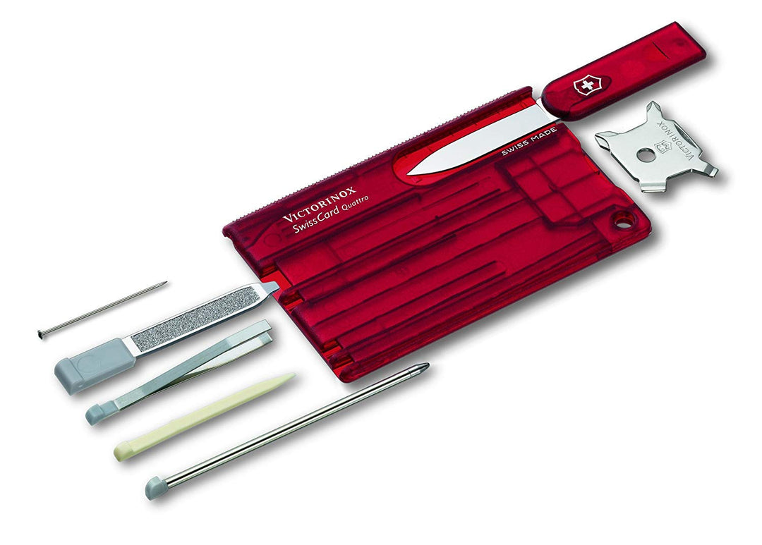 Victorinox Taschenwerkzeug SwissCard QUATTRO Rubin transparent, 0.7200.T