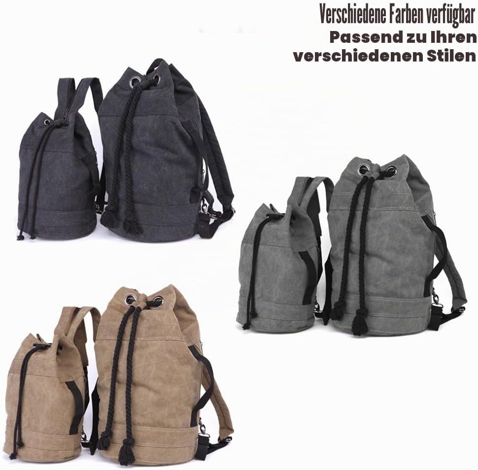 LOSMILE Rucksäcke Damen Herren Daypacks Seesack Leinwand Rucksack Canvas Reisetaschen Umhängetasche