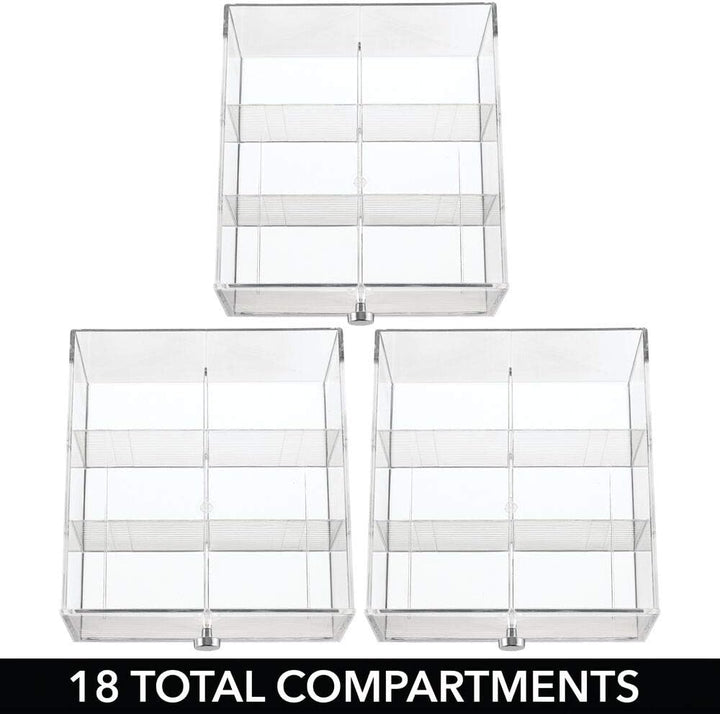 mDesign Küchen Organizer mit 3 Schubladen – Aufbewahrungsbox für Teebeutel, Kaffeepads, Süssungsmitt